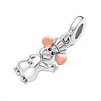 Orange Animal Remy Dangle Charm 925 Sterling Silver Pendantgirl Jewelry Beads Gifts For Women Braceletnecklace A0119