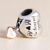 Love You Mom Heart Charm 925 Sterling Silver Pendantgirl Jewelry Beads Gifts For Women Braceletnecklace A0049