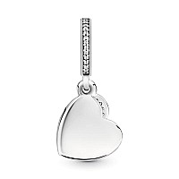 Forever Friends Heart Dangle Cubic Zirconia Charm 925 Sterling Silver Pendantgirl Jewelry Beads Gifts For Women Braceletneckla