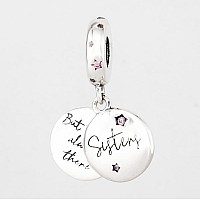 Forever Sisters Dangle Charm 925 Sterling Silver Pendantgirl Jewelry Beads Gifts For Women Braceletnecklace A0191