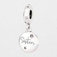 Forever Sisters Dangle Charm 925 Sterling Silver Pendantgirl Jewelry Beads Gifts For Women Braceletnecklace A0191