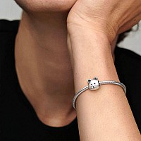 Kittycat Charm 925 Sterling Silver Pendantgirl Jewelry Beads Gifts For Women Braceletnecklace A0150