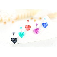 Shakalaka Surgical Steel Belly Button Ring For Women Belly Piercing Dangling Cute Heart Butterfly Navel Rings Pack Muticolor