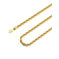 Waitsoul 925 Sterling Silver Rope Chain Lobster Clasp 25Mm 18K Gold Over Rope Link Curb Chain Necklace For Women Men Diamond Cu