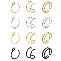 Longita Fake Nose Ring Fake Nose Piercing Fake Double Nose Ring Hoop Fake Nose Rings Hoop Clip On Nose Ring Faux Nose Rings For