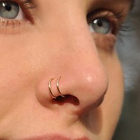 Longita Fake Nose Ring Fake Nose Piercing Fake Double Nose Ring Hoop Fake Nose Rings Hoop Clip On Nose Ring Faux Nose Rings For