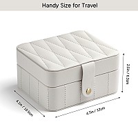 Kamier Jewelry Organizer Travel Diamond Quilted Leather Portable Jewelry Boxes For Women Girls Gift Small Jewelry Box Organize