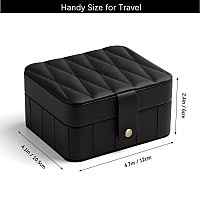 Kamier Jewelry Travel Organizer Diamond Quilted Leather Portable Jewelry Boxes For Women Girls Gift Small Jewelry Box Organize