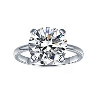 Imolove 4Ct Moissanite Engagement Ring Wedding Solitaire Ring For Women Lab Created Diamond Promise Ring For Her804Ct