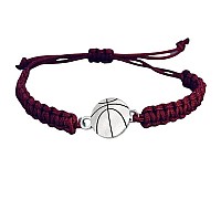 Sportybella Basketball Bracelet Charm Bracelet Basketball Jewelry Perfect Basketball Gift Maroon