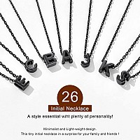 Chicsilver Black Initial Necklace For Women 925 Sterling Silver Dainty Small Letter I Initial Pendant Necklace For Women Teen Gi