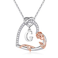 Birthday Gifts For Women I Love You Romantic Gifts For Her Initial G Letter Heart Pendant Necklace Jewelry Anniversary Valentin