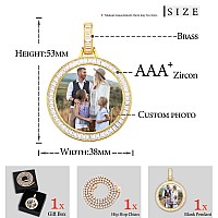 Yimeraire Customized Picture Pendant Necklace For Men Women Personalized Picture Necklace Baguette Diamond Round Shaped Custom P