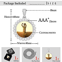 Yimeraire Photo Necklace Personalized For Men Women 18K Goldplatinum Plated Aaa Cz Sunflower Customized Picture Necklace Memory