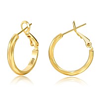 Ooopel Sterling Silver Hoop Earrings For Women Diamondcut Gold Hoop Earrings Large Gold Hoop Earrings Hypoallergenic Circle Thi