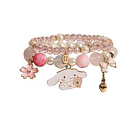 Niqipokcrystal Bead Bracelet Cute Cartoon Kawaii Elastic Beaded Bracelets For Women Girlskawaii Crystal Beads Anime Relationshi