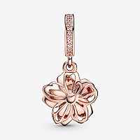 Cherry Blossom Dangle Charm 925 Sterling Silver Pendantgirl Jewelry Beads Gifts For Women Braceletnecklace