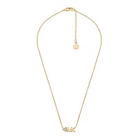 Michael Kors Brass And Pav Crystal Mk Logo Pendant Necklace For Women Color Gold Model Mkj7977710