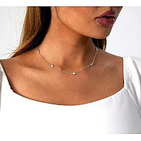 Lexody Diamond Necklaces For Women Dainty Silver Necklace Simple Solitaire Choker Necklaces For Women Trendy Jewelry Gifts For G