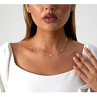 Lexody Diamond Necklaces For Women Dainty Silver Necklace Simple Solitaire Choker Necklaces For Women Trendy Jewelry Gifts For G