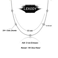 Lexody Diamond Necklaces For Women Dainty Silver Necklace Simple Solitaire Choker Necklaces For Women Trendy Jewelry Gifts For G