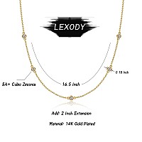 Lexody Diamond Necklaces For Women Dainty Gold Necklace Simple Solitaire Choker Necklaces For Women Trendy Jewelry Gifts For Gir