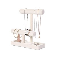 Byken Multifunctional 2 Tier Jewelry Holdernecklace Bracelet Holder With Earrings Rings Trayjewelry Organizer Stand For Scrun