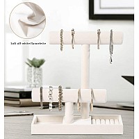 Byken Multifunctional 2 Tier Jewelry Holdernecklace Bracelet Holder With Earrings Rings Trayjewelry Organizer Stand For Scrun