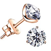 Stunning Flame 18K Gold Plated Silver Brilliant Cut Simulated Diamond Cubic Zirconia Stud Earringsrosegoldplatedsilver5