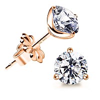 Stunning Flame 18K Gold Plated Silver Brilliant Cut Simulated Diamond Cubic Zirconia Stud Earringswhitegoldplatedsilver 5