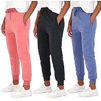 3 Pack Womens Fleece Jogger Women Running Bottoms Comfortable French Terry Running Sports Yoga Lounge Active Essentials Ladies