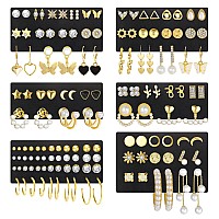 68 Pairs Gold Stud Earrings For Women Multipack Hypoallergenic Assorted Girls Earring Set Multiple Piercingscubic Zirconia Pea