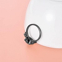 Black Rose Flower Cremation Urn Ring Holds Loved Ones Ashes 925 Sterling Silver Always In My Heart Cremation Keepsake Ring Memor