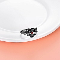 Black Rose Flower Cremation Urn Ring Holds Loved Ones Ashes 925 Sterling Silver Always In My Heart Cremation Keepsake Ring Memor