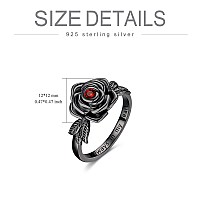 Black Rose Flower Cremation Urn Ring Holds Loved Ones Ashes 925 Sterling Silver Always In My Heart Cremation Keepsake Ring Memor