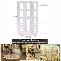 Cq Acrylic 360 Rotating Earring Holder Organizer Clear Jewelry Displays Dangle Earinging Rack Necklace Bracelet Carousel Tree To