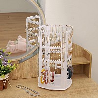 Cq Acrylic 360 Rotating Earring Holder Organizer Clear Jewelry Displays Dangle Earinging Rack Necklace Bracelet Carousel Tree To