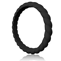 Egnaro Silicone Wedding Ring For Womenseamless Thin And Stackble Braided Rubber Wedding Bands Rubber Rings For Women