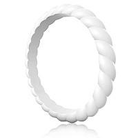 Egnaro Silicone Wedding Ring For Womenseamless Thin And Stackble Braided Rubber Wedding Bands Rubber Rings For Women