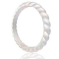 Egnaro Silicone Wedding Ring For Womenseamless Thin And Stackble Braided Rubber Wedding Bands Rubber Rings For Women