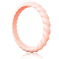 Egnaro Silicone Wedding Ring For Womenseamless Thin And Stackble Braided Rubber Wedding Bands Rubber Rings For Women