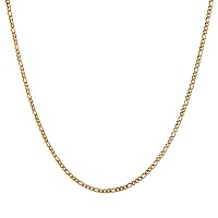 Hzman Men Women 24K Real Gold Plated Figaro Chain Stainless Steel Necklace Wide 3Mm 5Mm 7Mm 9Mm 22Inches