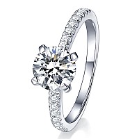 Imolove Moissanite Engagement Ring For Women Wedding Ring Promise Ring For Women 1Ct Lab Created Simulated Round Diamond Ring