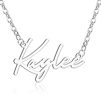 Name Necklace Personalized Custom Made Nameplate Necklace Dainty Sterling Silver Gift For Mother Girlfriend