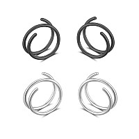 Double Hoop Earrings For Single Piercingdouble Earrings For One Hole Goldfake Piercing Silver Double Earring Handmade Cartila