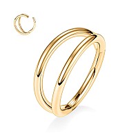 Cartilage Hoop Earrings Gold Helix Piercing Jewelry 16G Double Open Stacked Septum Rings Cartilage Rings 316L Surgical Steel Sep