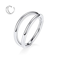 Cartilage Hoop Earrings Silver Helix Piercing Jewelry 16G Double Open Stacked Septum Rings Cartilage Rings 316L Surgical Steel S