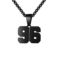 Number Necklaces Personalized Necklaces Black Initial Number Pendant Stainless Steel Chain Movement Necklaces For Men Women 96