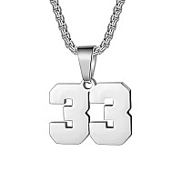 Number Necklaces Personalized Necklaces Silver Initial Number Pendant Stainless Steel Chain Movement Necklaces For Men Women 33