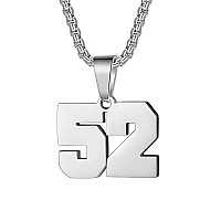 Number Necklaces Personalized Necklaces Silver Initial Number Pendant Stainless Steel Chain Movement Necklaces For Men Women 52